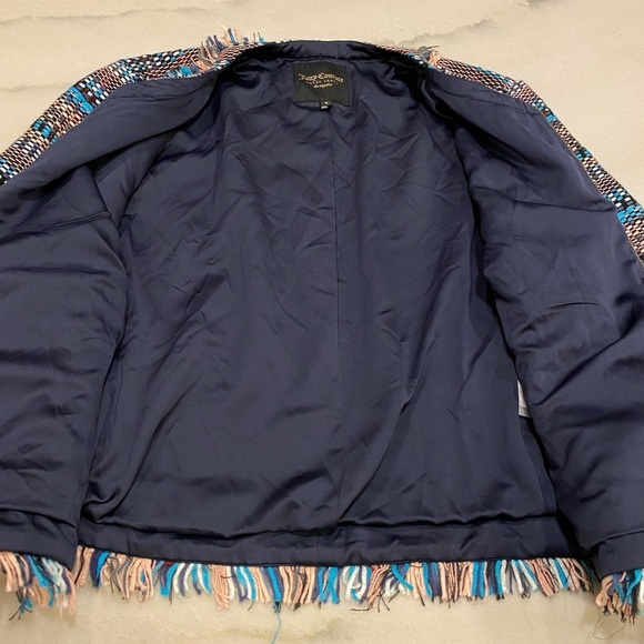Juicy Couture Jacket Size 8 Blue Pink Tweed - Picture 10 of 12